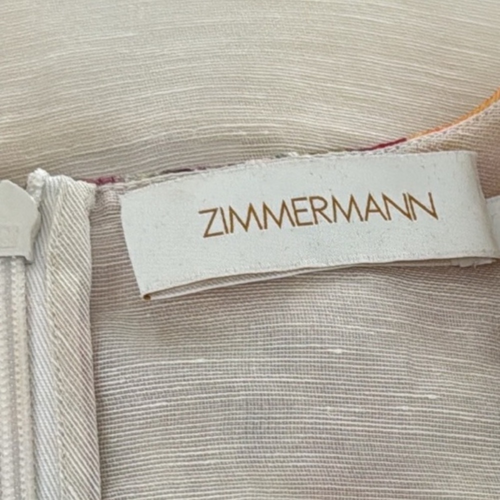 ZIMMERMANN Wonderland V-Neck Floral-Print Linen & Silk-Blend Organza Dress - Picture 11 of 13